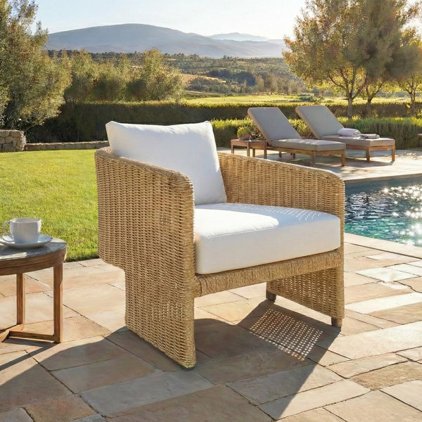 Donya Wicler Patio Chair With Weather‑Resistant Rattan, Cushioned Comfort & Sturdy Metal Frame For Outdoor Living