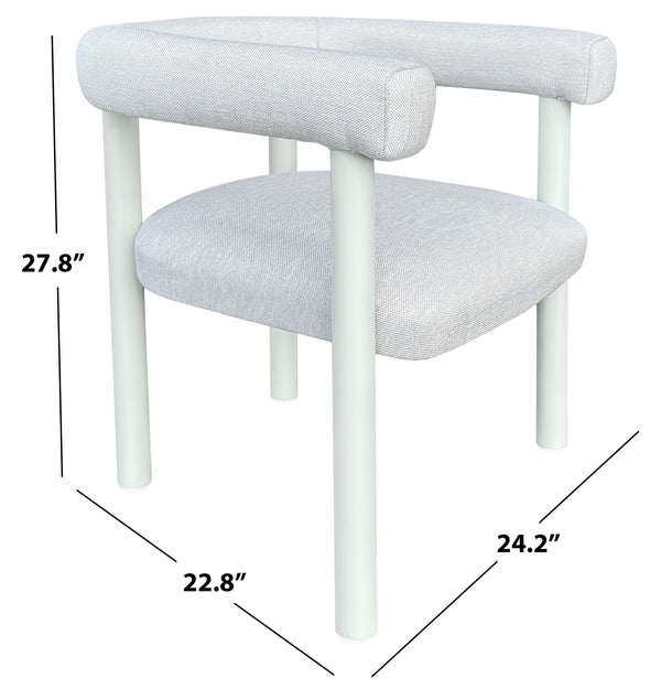 Larissa Patio Dining Chair With Weather-Resistant Upholstery, High-Density Foam And Durable Metal Frame