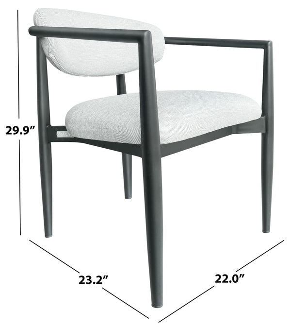 Bethlyn Metal Patio Dining Chair With Powder-Coated Frame And Cushioned Upholstery For Comfort