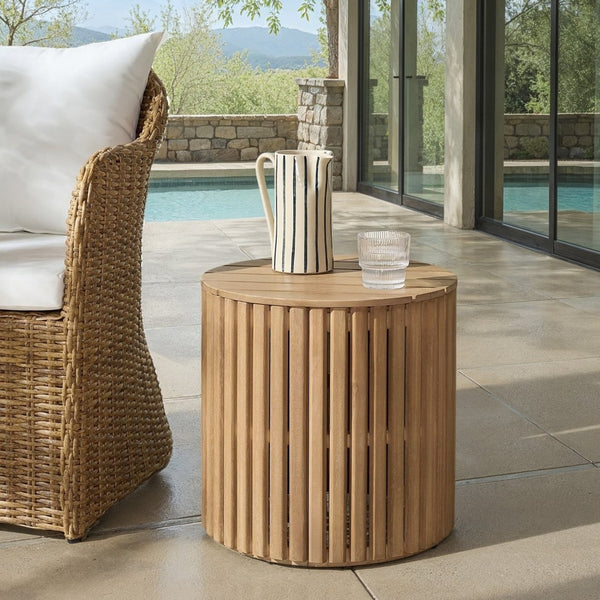 Safavieh ARIELLE Eucalyptus Wood Accent Table - Natural Finish for Modern, Rustic, or Transitional Decor CPT5000A