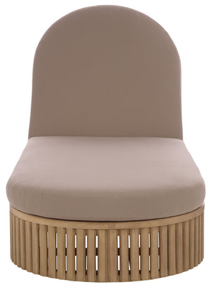 Arielle Eucalyptus Wood Sun Lounger With Cushioned Fabric Seat — Durable Outdoor Resort Style Comfort