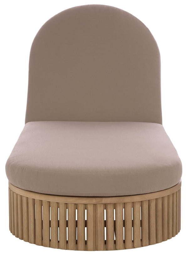 Arielle Eucalyptus Wood Sun Lounger With Cushioned Fabric Seat — Durable Outdoor Resort Style Comfort