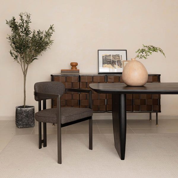 Lh Imports Style Dining Chair - Elegant Home Décor Solution For Modern Spaces, Comfort And Aesthetic Combined! Brown Carbon Metal Brown,Pu Foam,100% Polyester Fabric Cr025