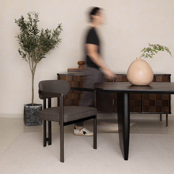 Lh Imports Style Dining Chair - Elegant Home Décor Solution For Modern Spaces, Comfort And Aesthetic Combined! Brown Carbon Metal Brown,Pu Foam,100% Polyester Fabric Cr025