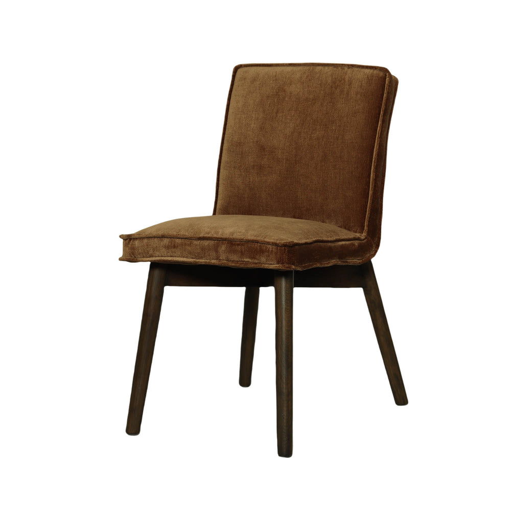 Lh Imports Franklyn Dining Chair - Luxurious Distressed Velvet Bronze With Warm Rubberwood Frame For Elegance Brown Rubberwod,Polyester,Foam Cr027-dvb