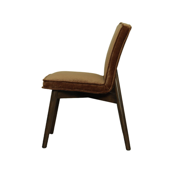 Lh Imports Franklyn Dining Chair - Luxurious Distressed Velvet Bronze With Warm Rubberwood Frame For Elegance Brown Rubberwod,Polyester,Foam Cr027-dvb