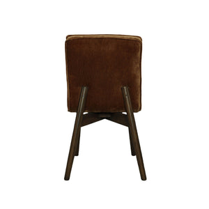 Lh Imports Franklyn Dining Chair - Luxurious Distressed Velvet Bronze With Warm Rubberwood Frame For Elegance Brown Rubberwod,Polyester,Foam Cr027-dvb