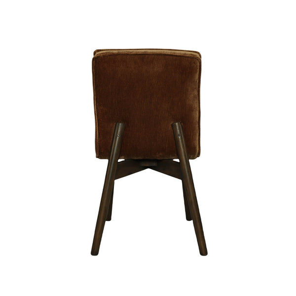 Lh Imports Franklyn Dining Chair - Luxurious Distressed Velvet Bronze With Warm Rubberwood Frame For Elegance Brown Rubberwod,Polyester,Foam Cr027-dvb