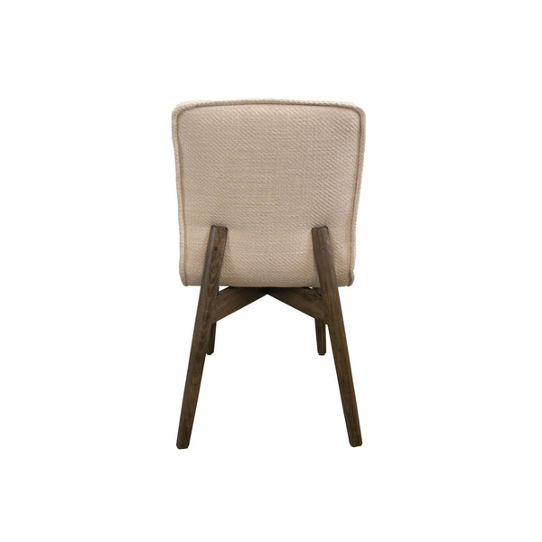 Lh Imports Franklyn Dining Chair - Stylish Crosshatch Pebble Cream, Solid Oak Frame & Comfortable Cushioning White Oak,100% Polyester Fabric,Medium Density Foam Cr027
