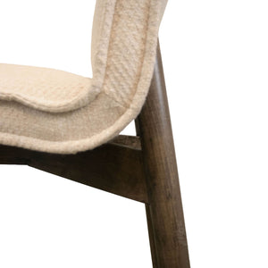 Lh Imports Franklyn Dining Chair - Stylish Crosshatch Pebble Cream, Solid Oak Frame & Comfortable Cushioning White Oak,100% Polyester Fabric,Medium Density Foam Cr027