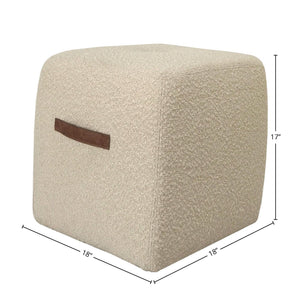 Lh Imports Delight Ottoman - Stylish And Versatile Accent Piece For Home Decor, Comfort, And Elegance White Foam,Plywood,Fabric,Pu Leather Cr031