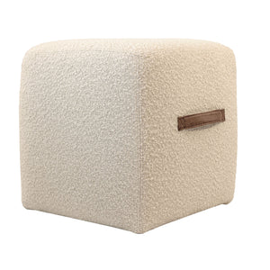 Lh Imports Delight Ottoman - Stylish And Versatile Accent Piece For Home Decor, Comfort, And Elegance White Foam,Plywood,Fabric,Pu Leather Cr031
