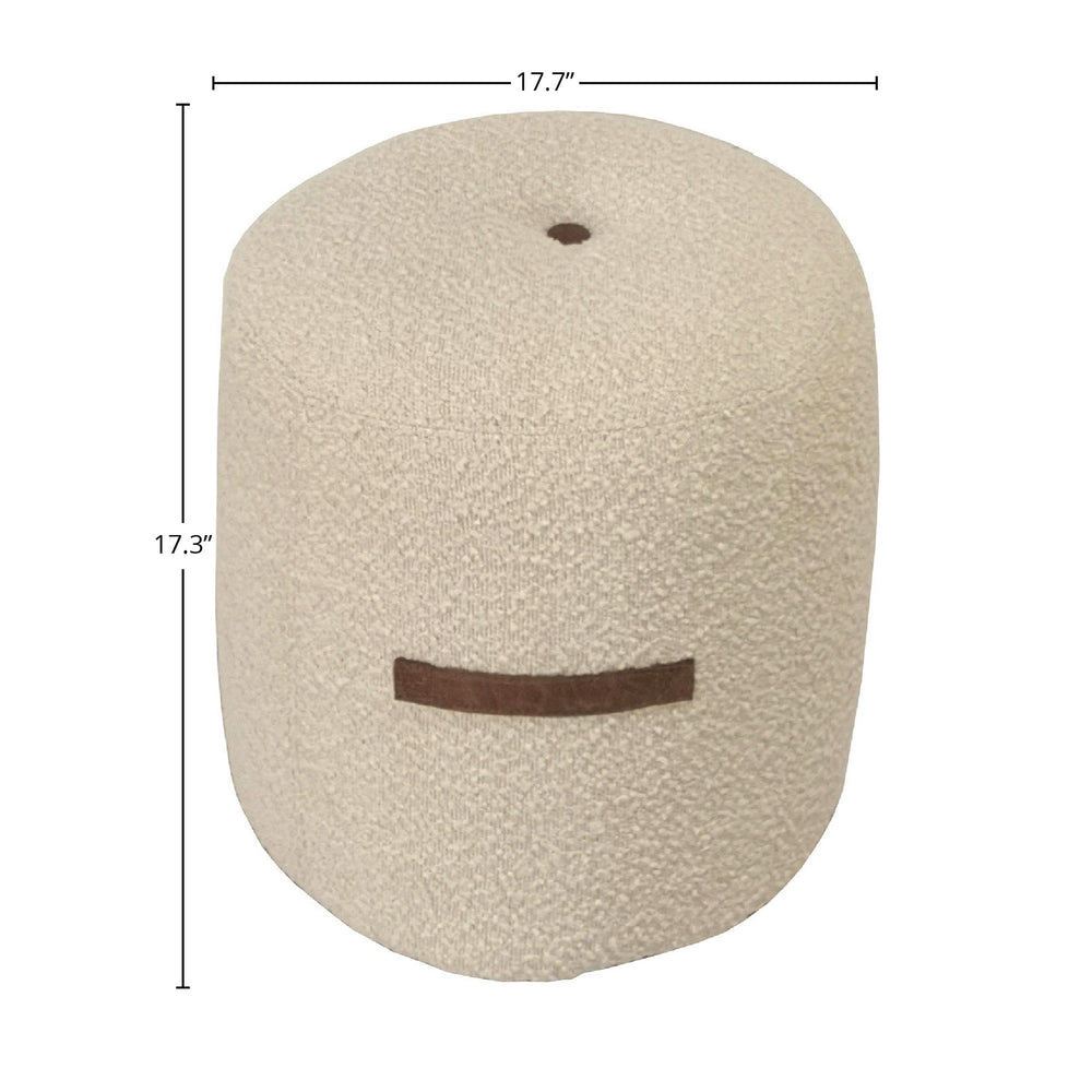 Lh Imports Cushy Ottoman - Stylish And Comfortable Accent Piece For Home Decor And Relaxation Needs White Foam,Plywood,Fabric,Pu Leather Cr033