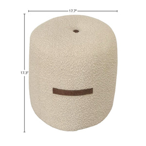 Lh Imports Cushy Ottoman - Stylish And Comfortable Accent Piece For Home Decor And Relaxation Needs White Foam,Plywood,Fabric,Pu Leather Cr033