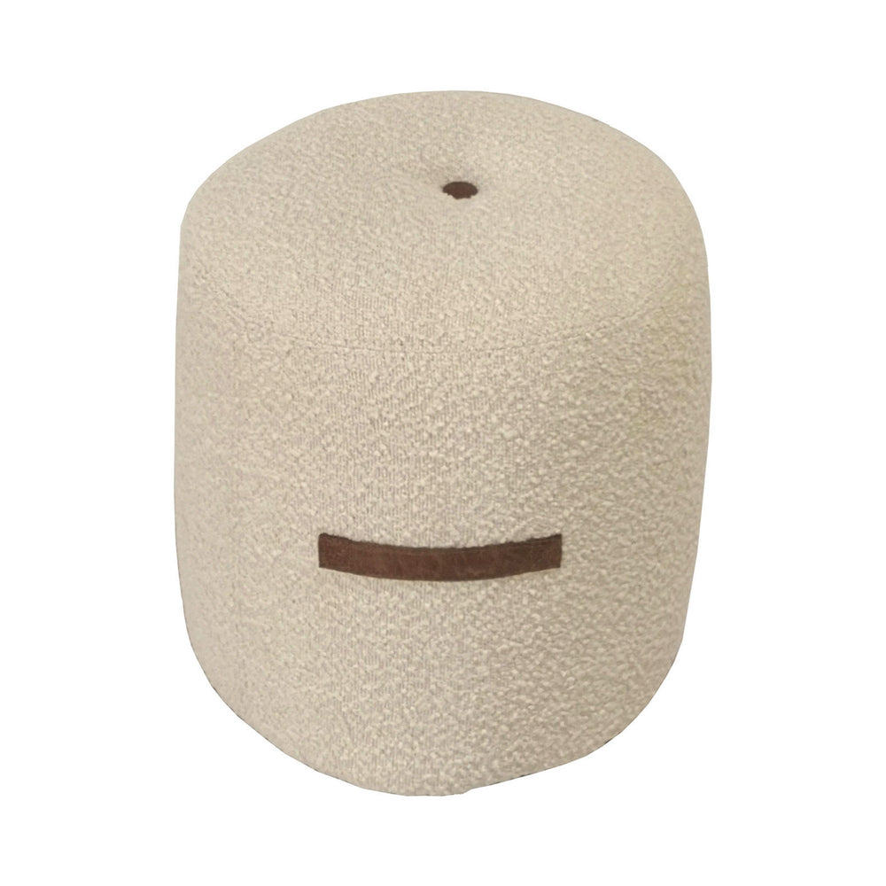 Lh Imports Cushy Ottoman - Stylish And Comfortable Accent Piece For Home Decor And Relaxation Needs White Foam,Plywood,Fabric,Pu Leather Cr033