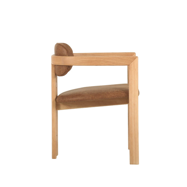 Lh Imports Monterrey Dining Chair - Elegant Cognac Upholstered Design For Stylish Home Dining Spaces Brown Rubberwood,Pu Leather,Foam,Dacron Cr034-cog