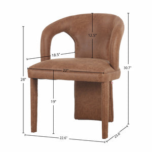Lh Imports Naomi Dining Chair - Versatile Elegance To Enhance Your Dining Space With Chic Comfort And Style Brown Pine,Plywood,Pu Leather,Foam,Dacron Cr042-cog