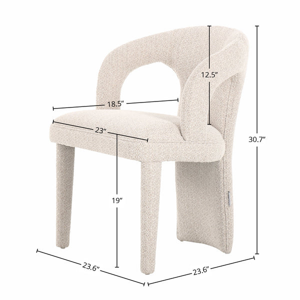 Lh Imports Naomi Dining Chair - Versatile Elegance To Enhance Your Dining Space With Chic Comfort And Style Beige Pine,Plywood,Polyester,Foam,Dacron Cr042-nat