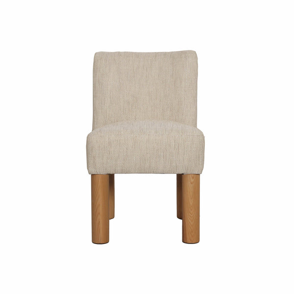 Lh Imports Destiny Dining Chair - Elegant Tweed Design With Natural Wood Legs For Stylish Home Décor Beige 18% Viscose 82% Polyester Fabric,25,000 Rub Count,Medium Density D30 & D35 Foam,Chair Frame Made Of Pine And Plywood,Legs In Natural Solid Oak Wood Cr043-nat