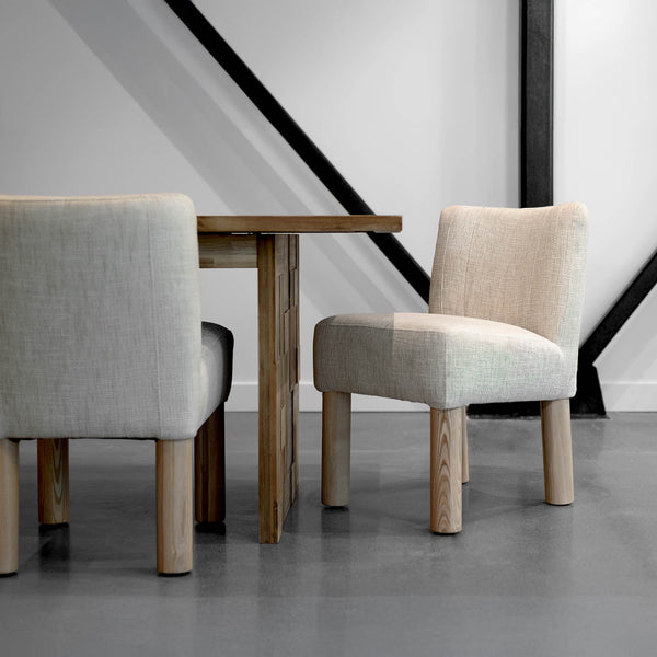 Lh Imports Destiny Dining Chair - Elegant Tweed Design With Natural Wood Legs For Stylish Home Décor Beige 18% Viscose 82% Polyester Fabric,25,000 Rub Count,Medium Density D30 & D35 Foam,Chair Frame Made Of Pine And Plywood,Legs In Natural Solid Oak Wood Cr043-nat