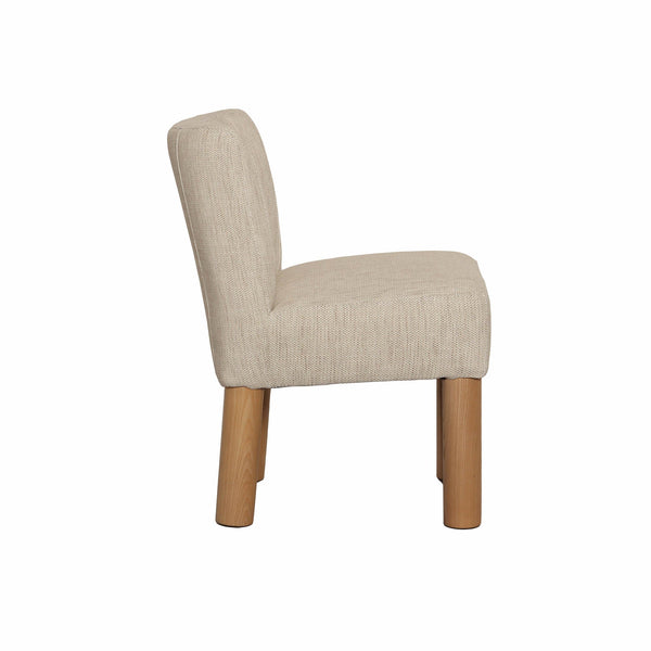 Lh Imports Destiny Dining Chair - Elegant Tweed Design With Natural Wood Legs For Stylish Home Décor Beige 18% Viscose 82% Polyester Fabric,25,000 Rub Count,Medium Density D30 & D35 Foam,Chair Frame Made Of Pine And Plywood,Legs In Natural Solid Oak Wood Cr043-nat