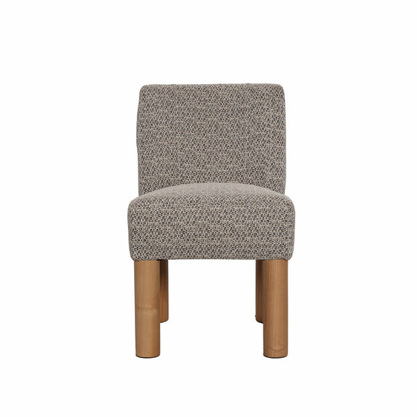 Lh Imports Destiny Dining Chair - Elegant Tweed Design With Natural Wood Legs For Stylish Home Décor Brown 100% Polyester Fabric,25,000 Rub Count,Medium Density D30 & D35 Foam,Chair Frame Made Of Pine And Plywood,Legs In Natural Solid Oak Wood Cr043-pxb