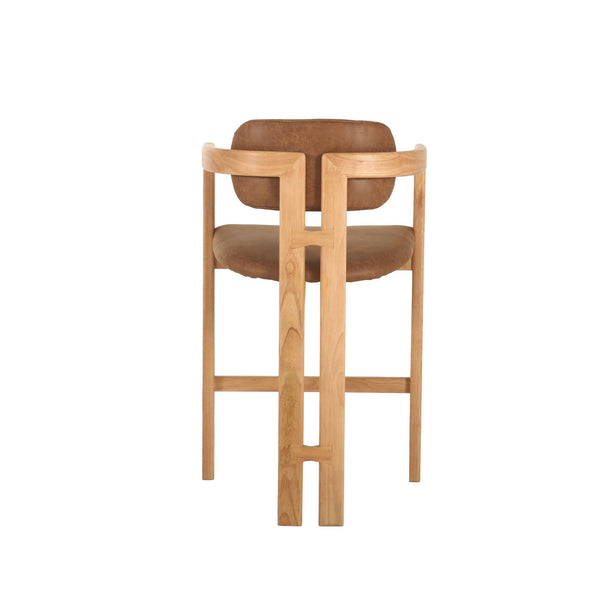 Lh Imports Monterrey Counter Stool - Stylish Cognac Upholstered Seating For Modern Home Decor Enhancements Brown Rubberwood,Pu Leather,Foam,Dacron Cr044-cog