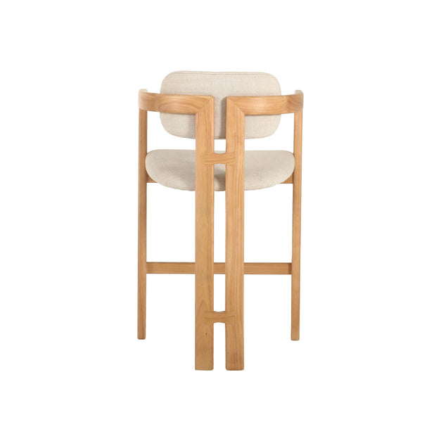 Lh Imports Monterrey Counter Stool - Stylish Cognac Upholstered Seating For Modern Home Decor Enhancements Beige Rubberwood,Polyester,Foam,Dacron Cr044-nat