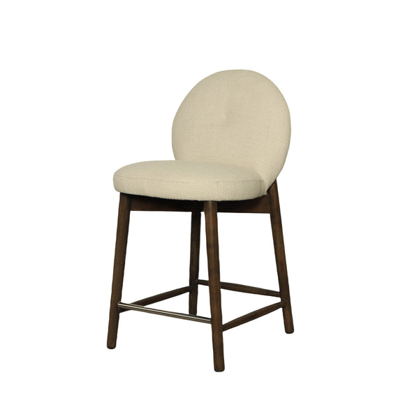 Lh Imports Petite Counter Stool - Modern Crosshatch Pebble Cream Design With Durable Rubberwood Frame Beige Rubberwood,Foam,Polyester Cr046