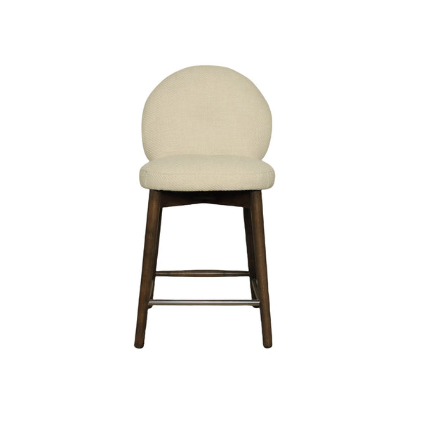 Lh Imports Petite Counter Stool - Modern Crosshatch Pebble Cream Design With Durable Rubberwood Frame Beige Rubberwood,Foam,Polyester Cr046
