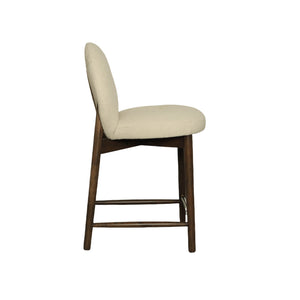 Lh Imports Petite Counter Stool - Modern Crosshatch Pebble Cream Design With Durable Rubberwood Frame Beige Rubberwood,Foam,Polyester Cr046