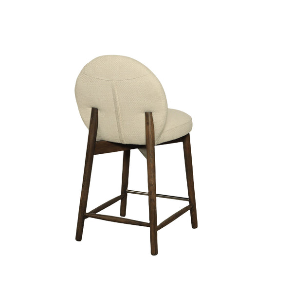 Lh Imports Petite Counter Stool - Modern Crosshatch Pebble Cream Design With Durable Rubberwood Frame Beige Rubberwood,Foam,Polyester Cr046