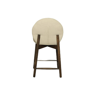 Lh Imports Petite Counter Stool - Modern Crosshatch Pebble Cream Design With Durable Rubberwood Frame Beige Rubberwood,Foam,Polyester Cr046