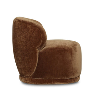 Lh Imports Rollo Club Chair - Elegant Distressed Velvet Accent For Stylish Home Decor And Comfort Brown Foam,Polyester Cr047-dvb