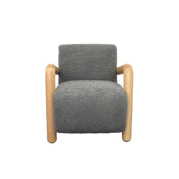 Lh Imports Alaska Club Chair - Luxurious Storm Grey Fabric With Ergonomic Design For Chic Home Seating Grey Rubberwood,Polyester,Foam,Polyester Fibre Cr049-gr/Nf