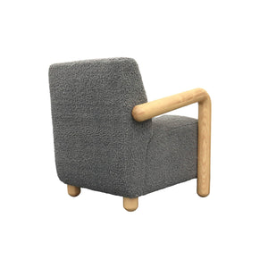 Lh Imports Alaska Club Chair - Luxurious Storm Grey Fabric With Ergonomic Design For Chic Home Seating Grey Rubberwood,Polyester,Foam,Polyester Fibre Cr049-gr/Nf