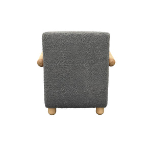 Lh Imports Alaska Club Chair - Luxurious Storm Grey Fabric With Ergonomic Design For Chic Home Seating Grey Rubberwood,Polyester,Foam,Polyester Fibre Cr049-gr/Nf