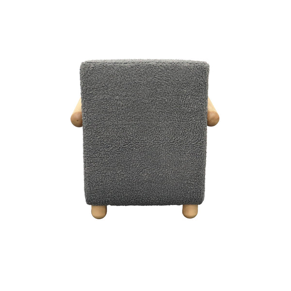 Lh Imports Alaska Club Chair - Luxurious Storm Grey Fabric With Ergonomic Design For Chic Home Seating Grey Rubberwood,Polyester,Foam,Polyester Fibre Cr049-gr/Nf