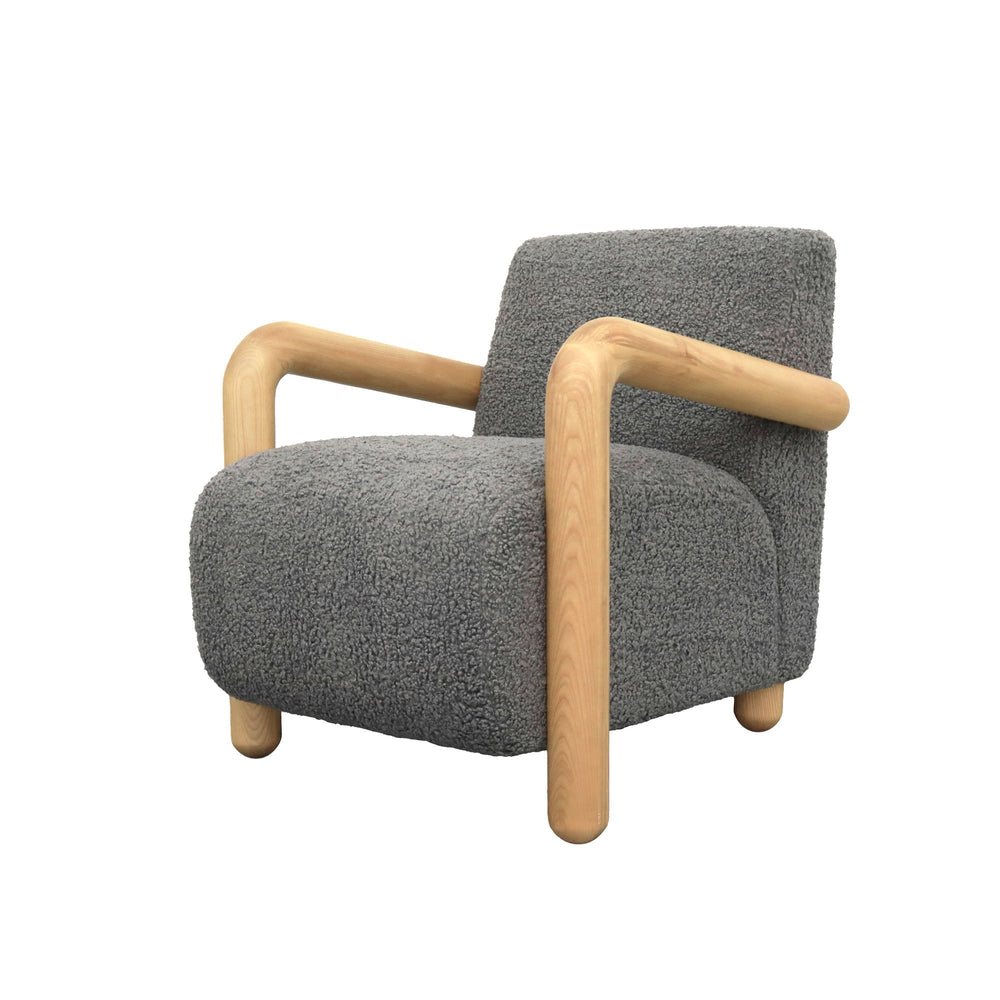 Lh Imports Alaska Club Chair - Luxurious Storm Grey Fabric With Ergonomic Design For Chic Home Seating Grey Rubberwood,Polyester,Foam,Polyester Fibre Cr049-gr/Nf
