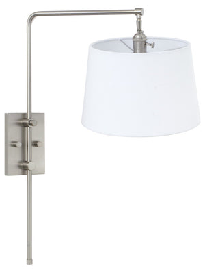 House Of Troy Crown Point Satin Nickel Wall Bridge Lamp - Adjustable Height 8"-18" For Perfect Lighting Solutions Satin Nickel Metal Cr725-sn