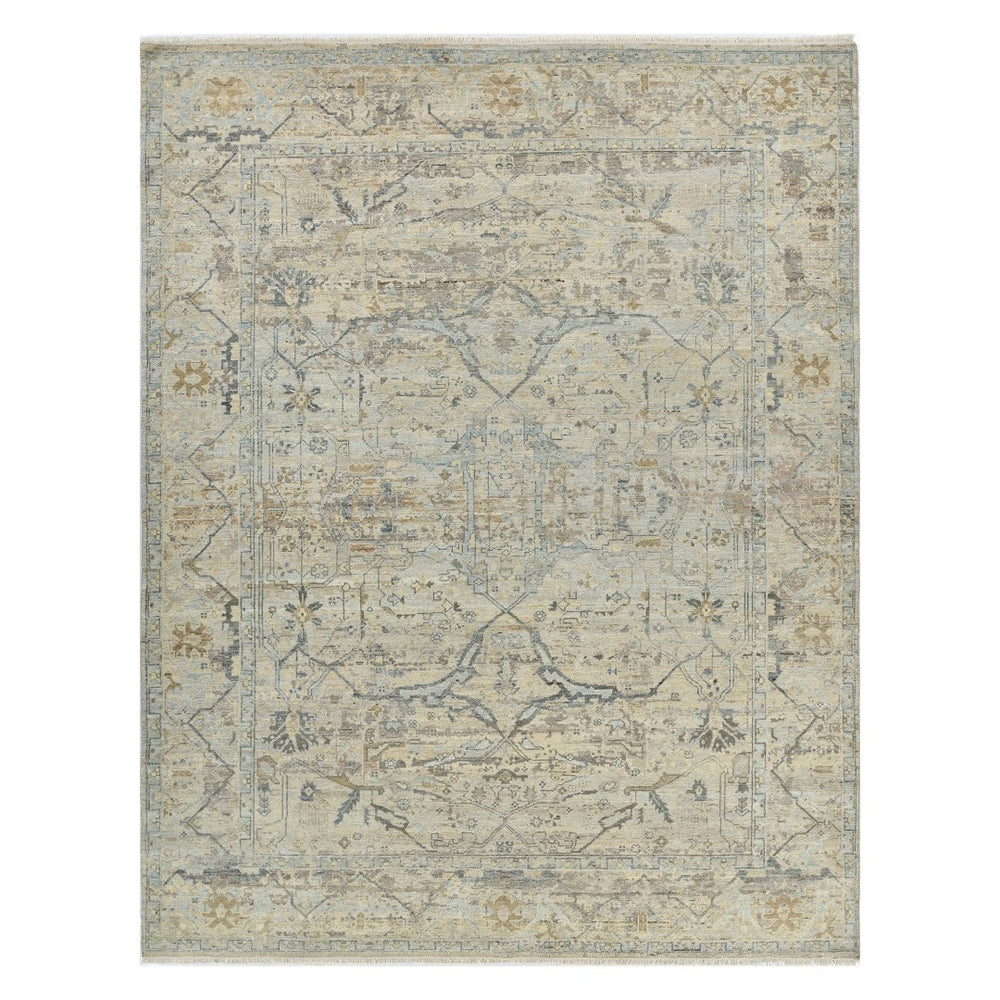 AMER Rugs Craft  CRA-2 Hand-Knotted Handmade Raw Handspun New Zealand Wool Transitional Bordered Rug Camel 10' x 14'