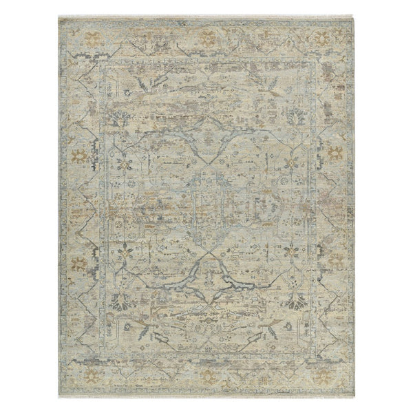AMER Rugs Craft  CRA-2 Hand-Knotted Handmade Raw Handspun New Zealand Wool Transitional Bordered Rug Camel 10' x 14'