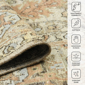 Amer Rugs Craft Classic Bordered Hand-knotted Area Rug In Rich Colors For Luxurious Comfort And Style Walnut Wool Cra40203