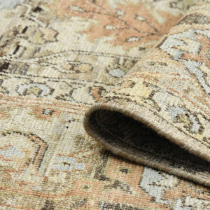 AMER Rugs Craft  CRA-4 Hand-Knotted Handmade Raw Handspun New Zealand Wool Transitional Bordered Rug Walnut 10' x 14'