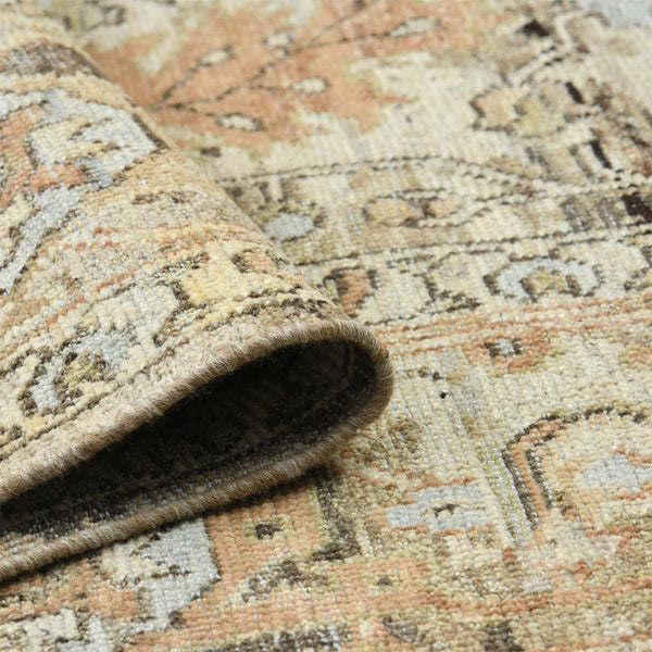 AMER Rugs Craft  CRA-4 Hand-Knotted Handmade Raw Handspun New Zealand Wool Transitional Bordered Rug Walnut 10' x 14'