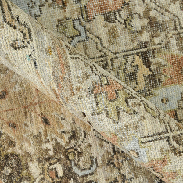 AMER Rugs Craft  CRA-4 Hand-Knotted Handmade Raw Handspun New Zealand Wool Transitional Bordered Rug Walnut 10' x 14'