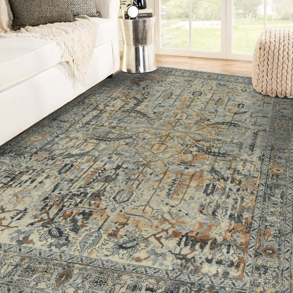 Amer Rugs Craft Classic Bordered Hand-knotted Area Rug In Rich Colors For Luxurious Comfort And Style Blue Wool Cra50912