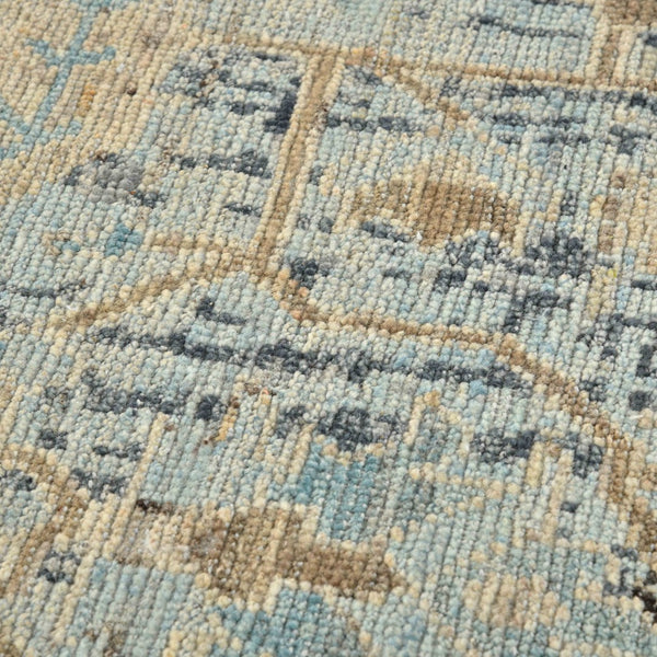 AMER Rugs Craft  CRA-6 Hand-Knotted Handmade Raw Handspun New Zealand Wool Transitional Bordered Rug Off White 10' x 14'