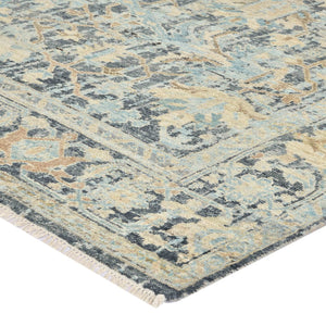AMER Rugs Craft  CRA-6 Hand-Knotted Handmade Raw Handspun New Zealand Wool Transitional Bordered Rug Off White 10' x 14'