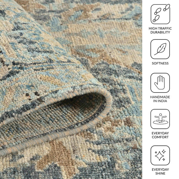 Amer Rugs Craft Classic Bordered Hand-knotted Area Rug In Rich Colors For Luxurious Comfort And Style Off White Wool Cra60810